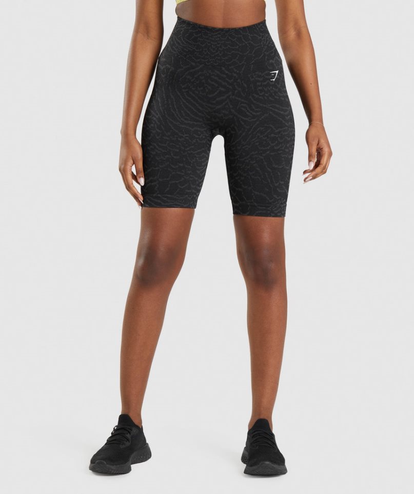 Women\'s Gymshark Adapt Animal Seamless Cycling Shorts Black | NZ 6AEQKZ